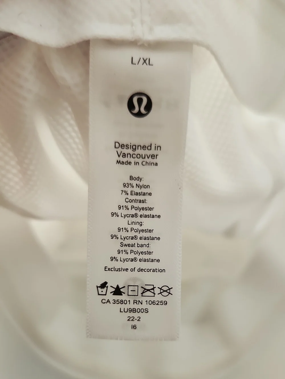 Lululemon White Rainbow Logo Cap Size L/XL